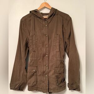 Caslon army green Utility Jacket with Hood